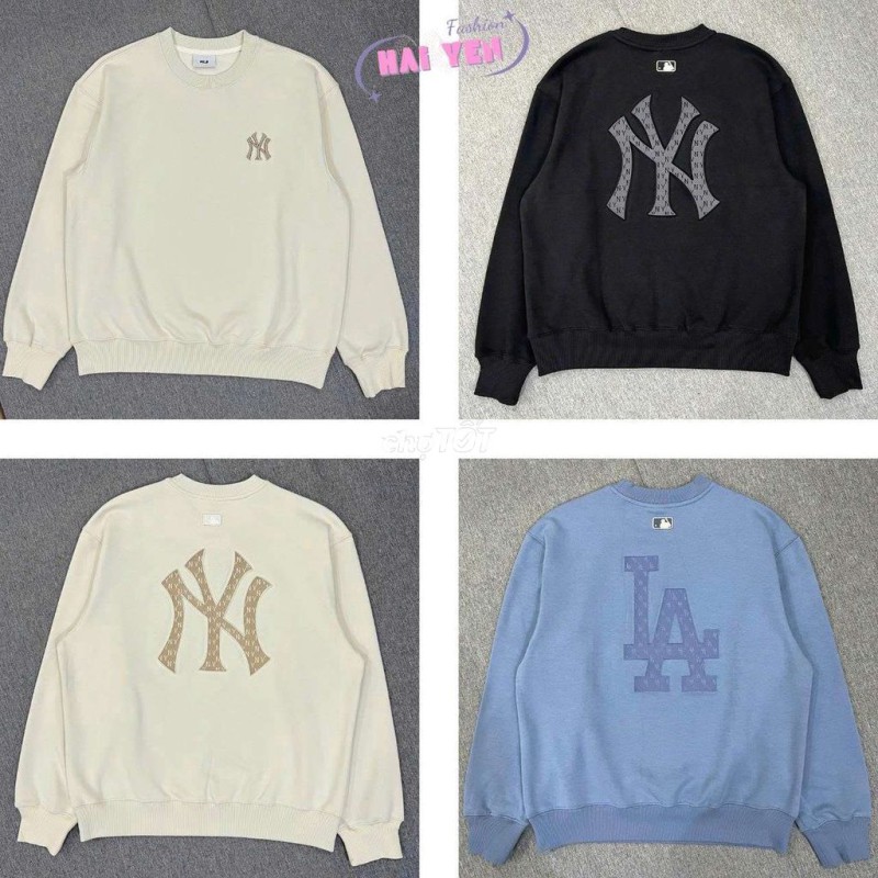 Áo nỉ sweatshirt mlb, phong cách hiện đại trẻ