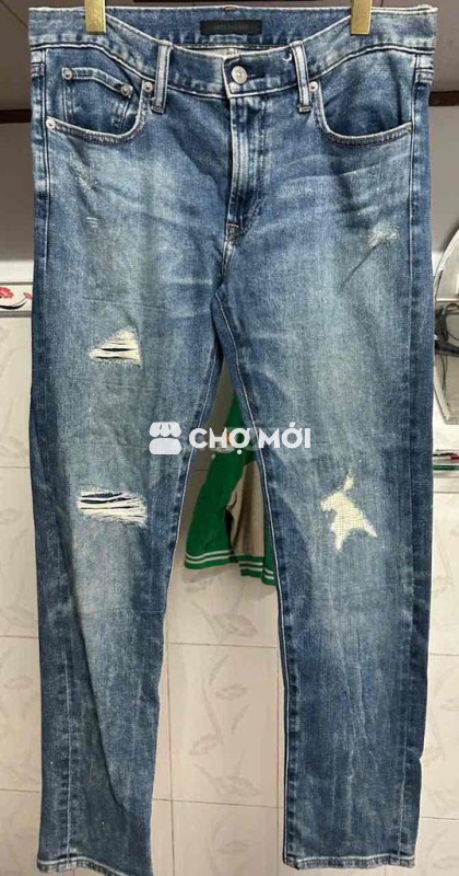 Quần jean Uniqlo Nam Cotton pha Xanh
