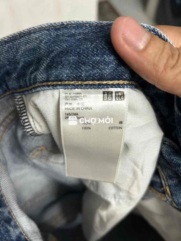 Quần jean Uniqlo nam Cotton size 29