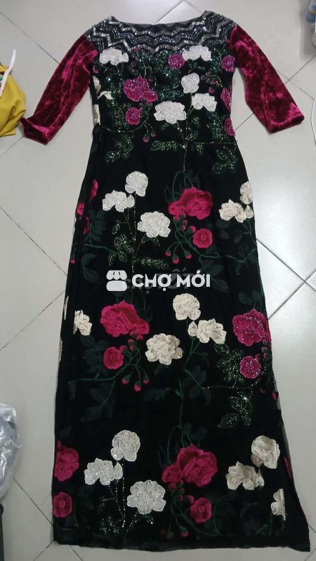 Áo dài Nữ Vải Thêu hoa kết cườm