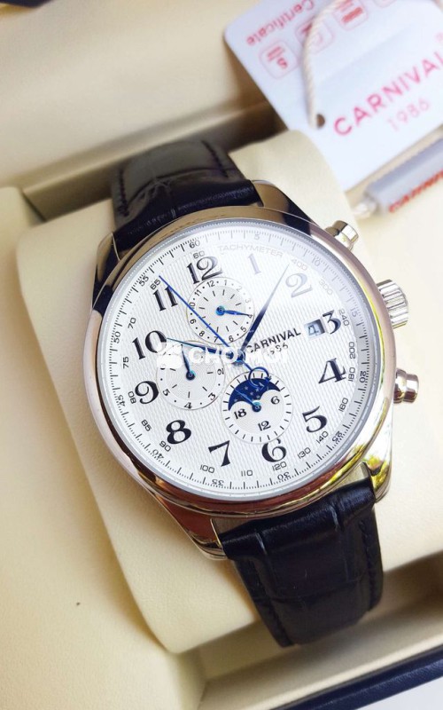 Carnival Moon Phase Máy Cơ Kim Nung Xanh Sắc Nét