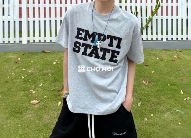 Áo thun nam vải thun màu Xám