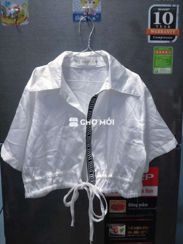 Áo sơ mi Nữ Croptop Keng Trắng