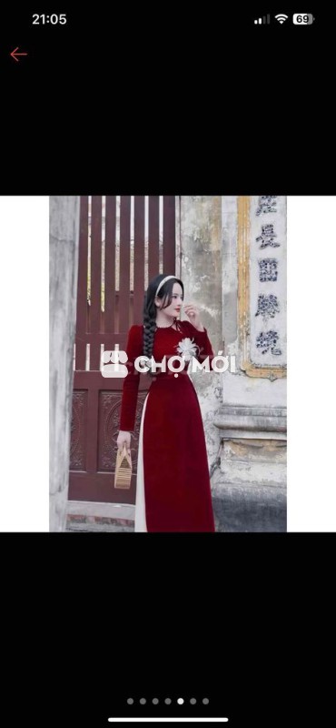 Áo dài Nhung Đỏ Nữ size M