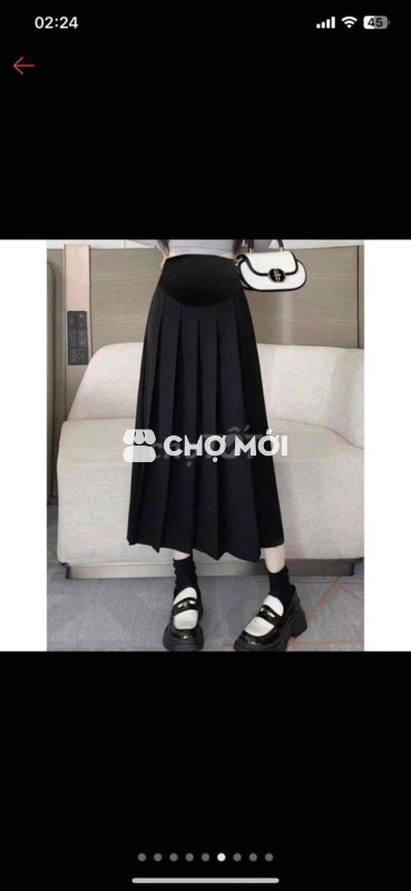 Chân váy bầu Nữ Vải Đen