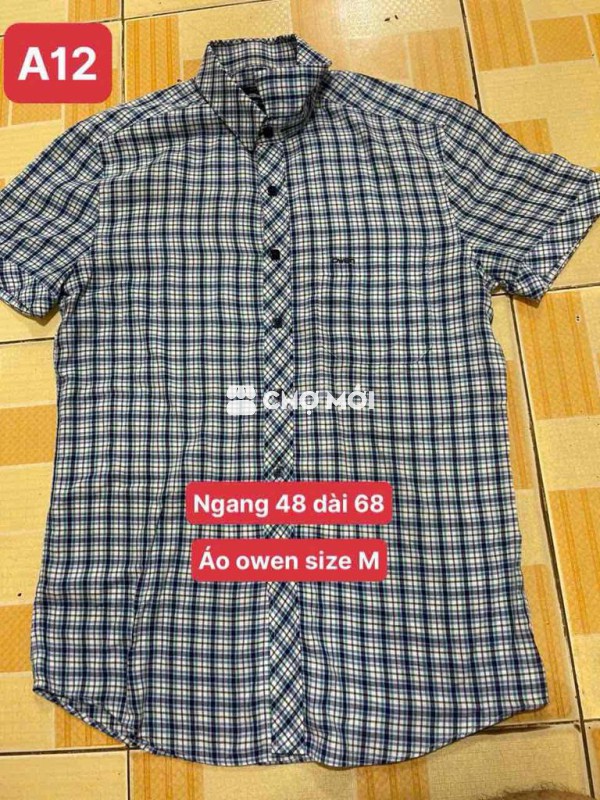 Áo sơ mi Owen Nam Kẻ caro xanh trắng size M