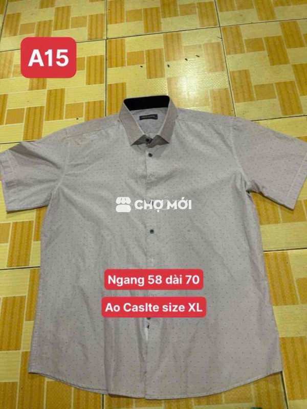 Áo sơ mi Casite Nam XL Xám nhạt