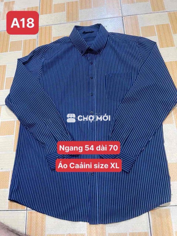 Áo sơ mi Carini Nam XL Xanh sọc trắng