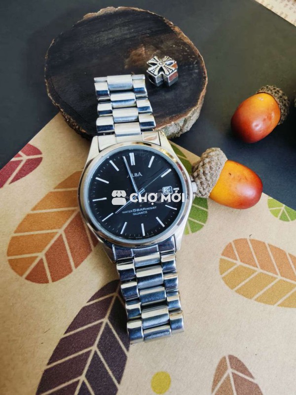Đồng hồ đeo tay Alba Nam Thép Đen 36mm