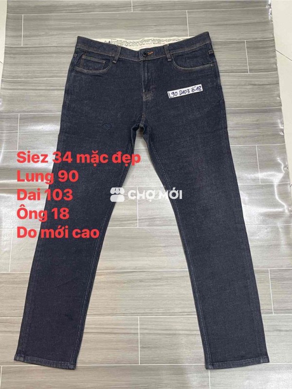 Quần jeans nam Cotton size 34