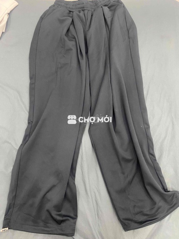Quần dài ống rộng vải thể thao