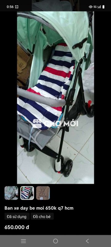 Xe đẩy cho bé chưa sử dụng giá 650k gấp gọn được