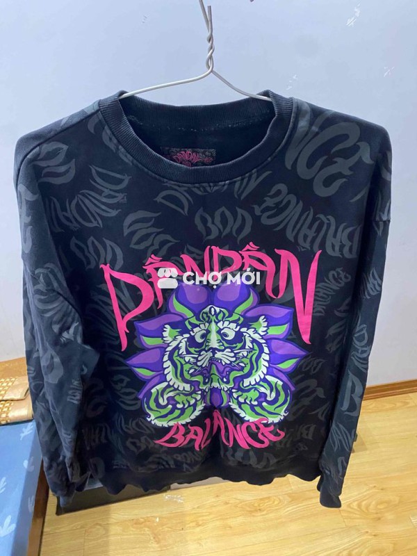 áo sweater boo size M đen vải cotton 100%