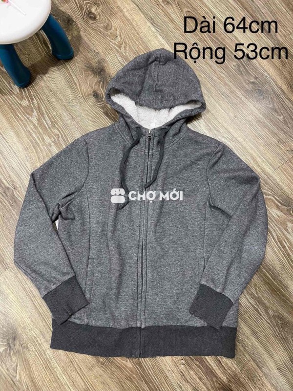 áo khoác lót lông Uniqlo màu xám