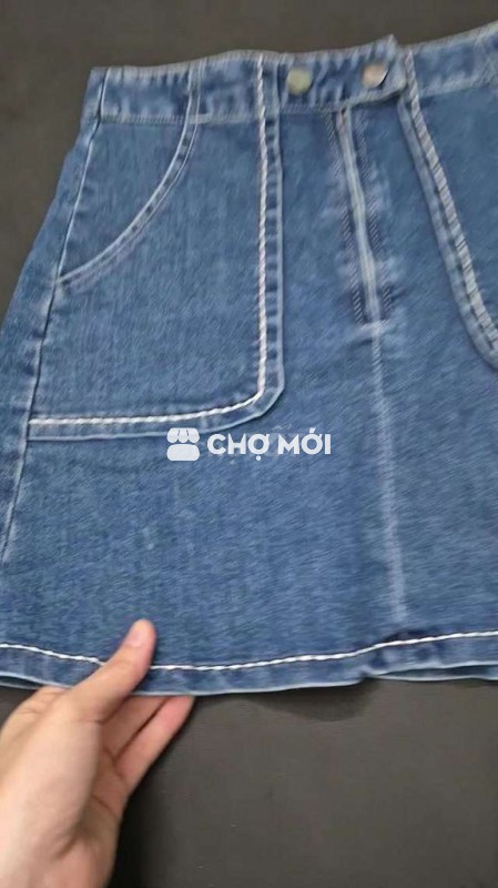 Chân váy Jean chữ A nữ size S