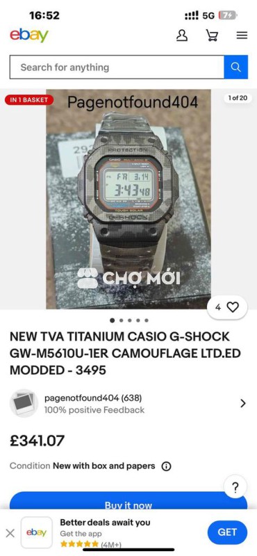 Casio gshock touch solar 5600 mod Camouflage độc