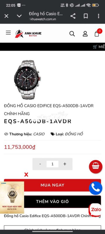 Casio edifice EQS a500 như mới ae trải nghiệm