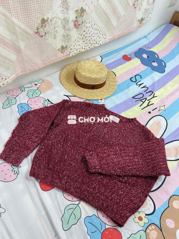 áo len Adore dress kim tuyến màu đỏ sz M