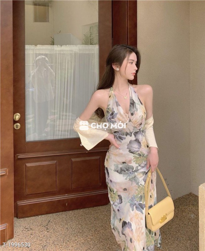 ĐẦM XÒE HOA CỔ YẾM CAO CẤP - DT1603 TTS