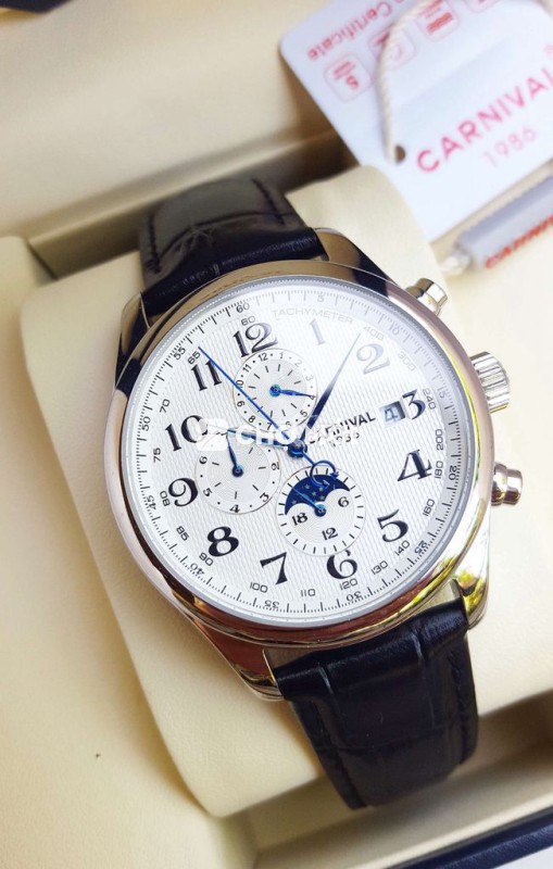 Đồng Hồ Cơ Carnival Sun Moon Đẹp Mới Keng Full Box