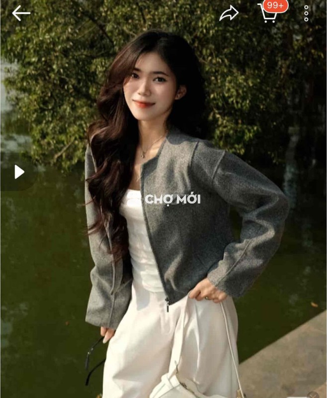 áo khoác dạ nữ croptop kimee house