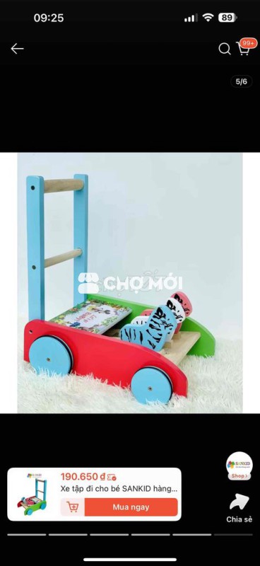 Xe tập đi SANKID Gỗ cao su