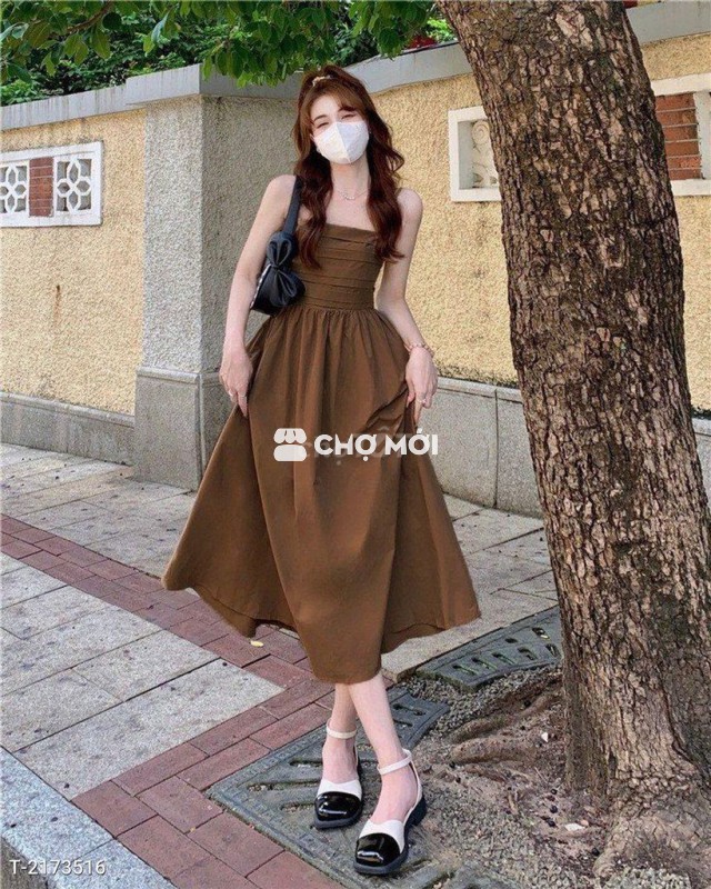 ĐẦM MAXI XẾP LI 2 DÂY NƠ – DT1731 TTS