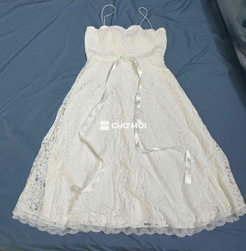 Đầm hai dây nữ Trắng Mới