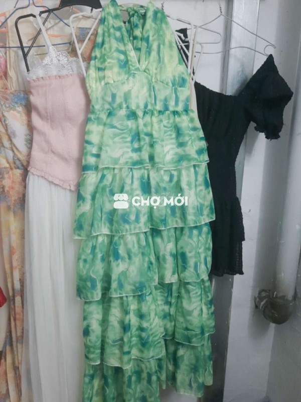 Đầm maxi Nữ Vải voan Họa tiết