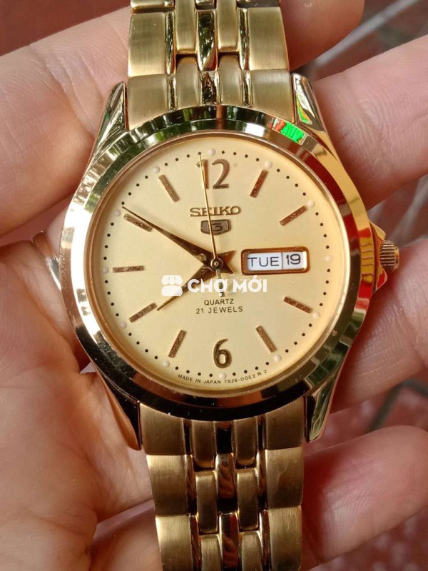Đồng hồ Seiko Nam Inox Vàng 38mm