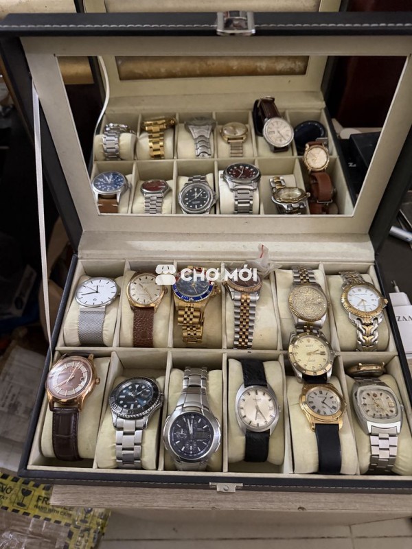 Đồng hồ đeo tay kim loại, da