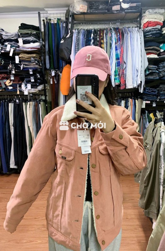 Áo khoác nữ lông cừu Hồng