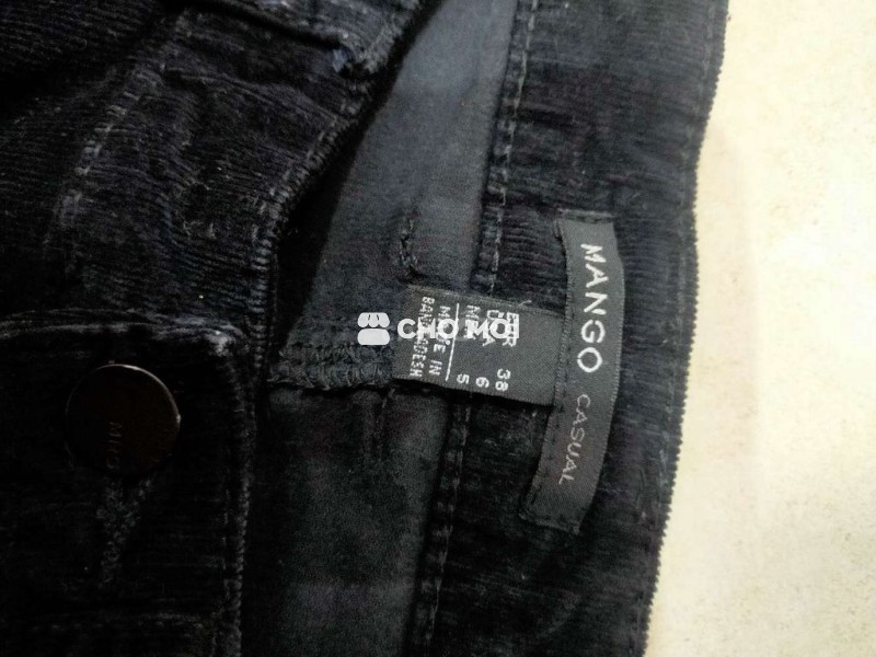 Quần Mango Nữ Nhung Đen EUR 38