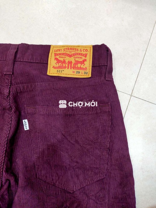 Quần nhung Levis 511 Nam size 29