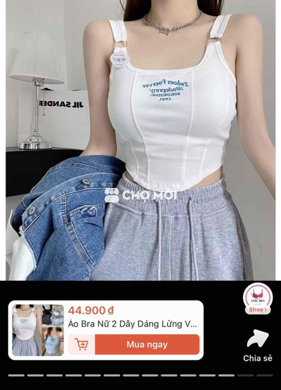 Áo bra nữ vải dáng lửng