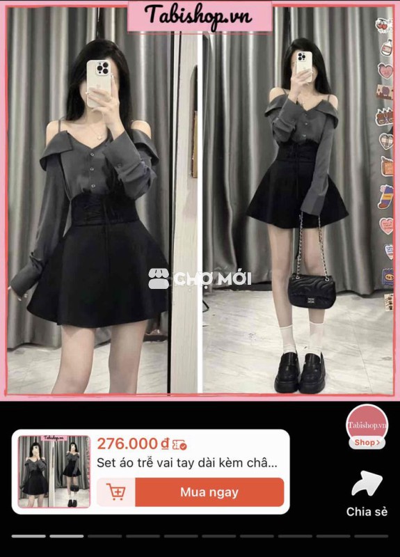 Set đồ nữ Đen Xám