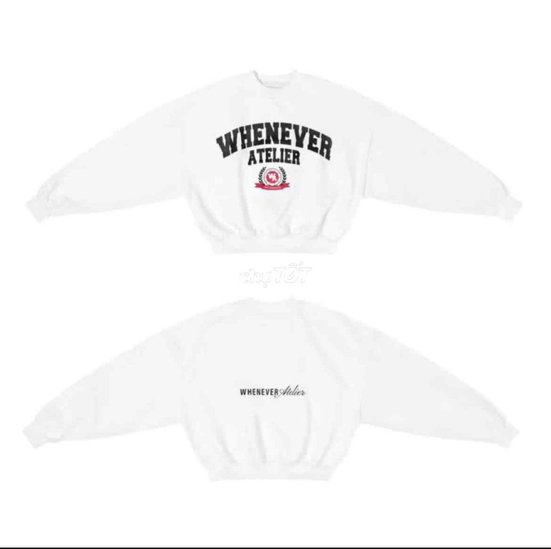 Áo nỉ Whenever Atelier Nỉ Trắng M