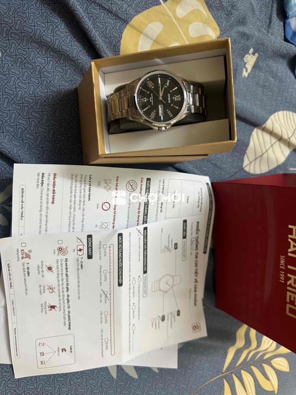 Đồng hồ Casio MTP-1384D Nam Bạc Mới Fullbox