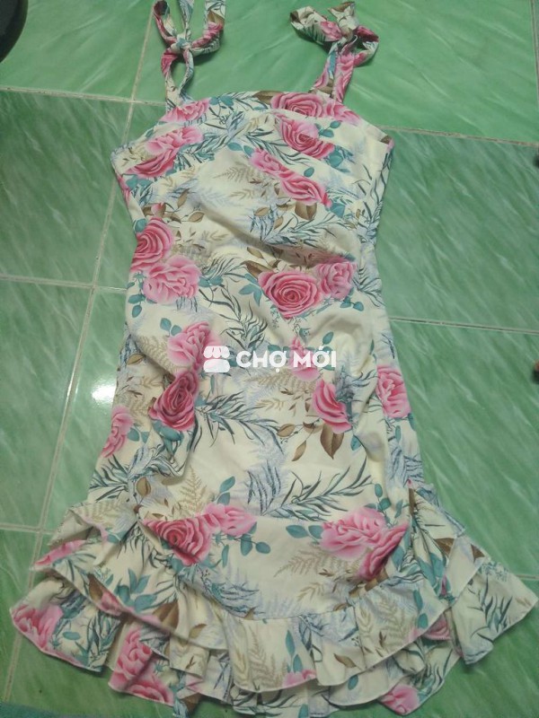 Đầm Nữ Vải voan hoa hồng mới tinh