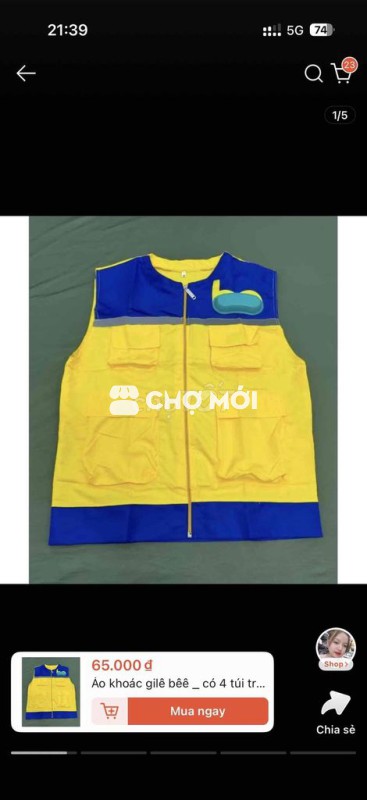 Áo khoác gile Bee bền