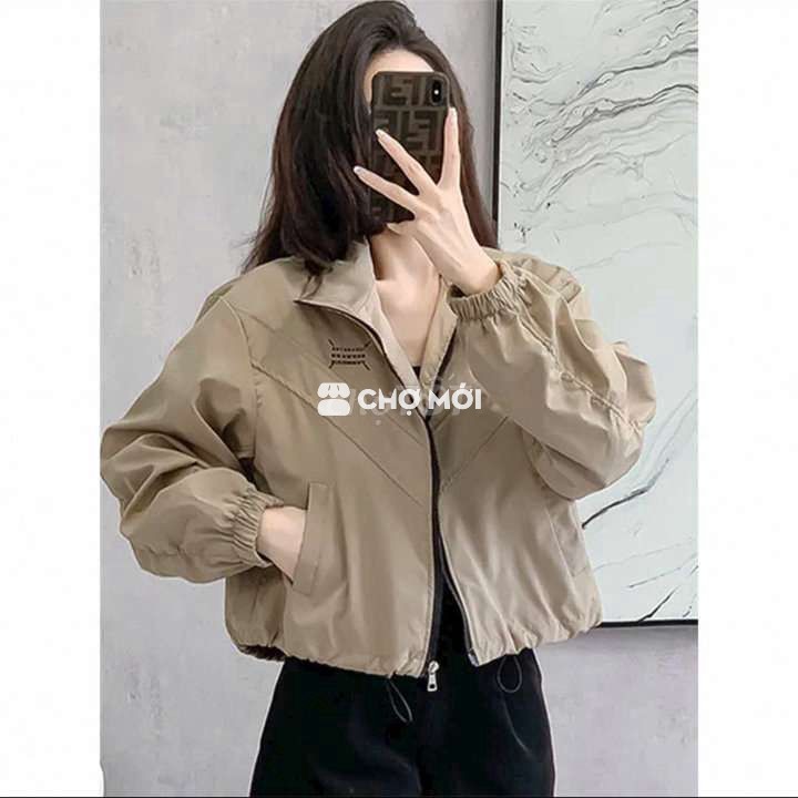 Áo khoác gió Polyester Croptop