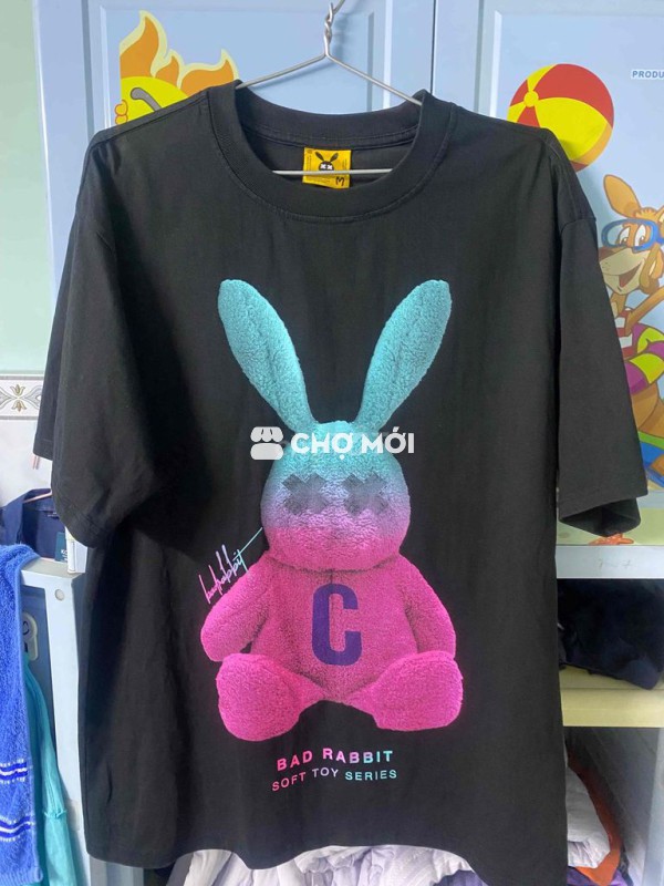 Áo thun Bad Rabbit Unisex Cotton Đen