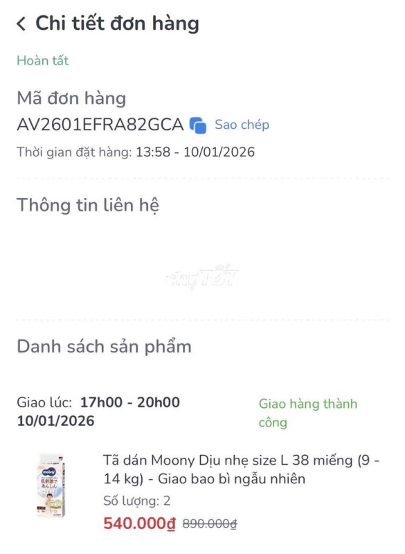 Tã dán Moony Dịu nhẹ size L