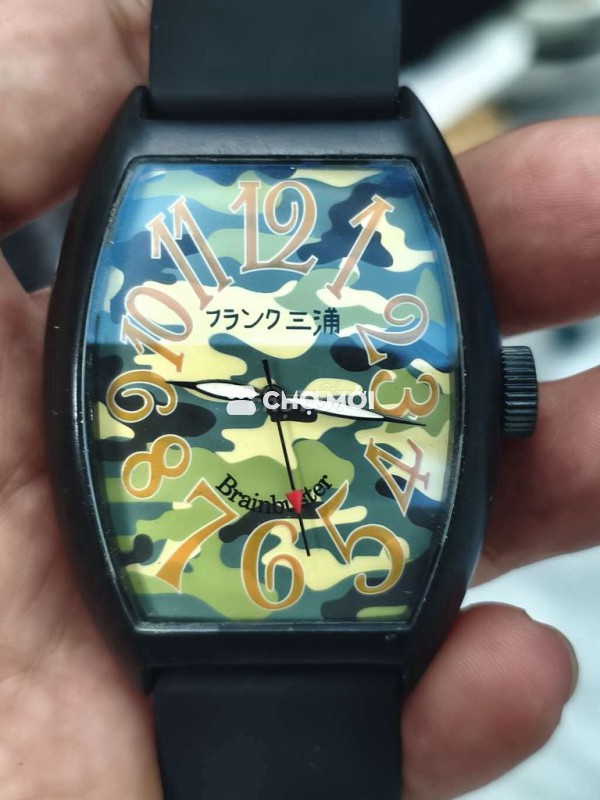 Đồng hồ Nhật tanh Nam 39x55mm, mặt xanh quân đôi