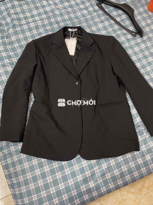 Áo blazer form rộng Đen