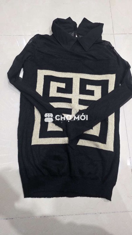 Áo len Unisex len Đen trắng