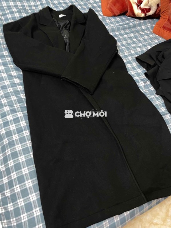Áo khoác dạ Đen 125cm Đã sử dụng