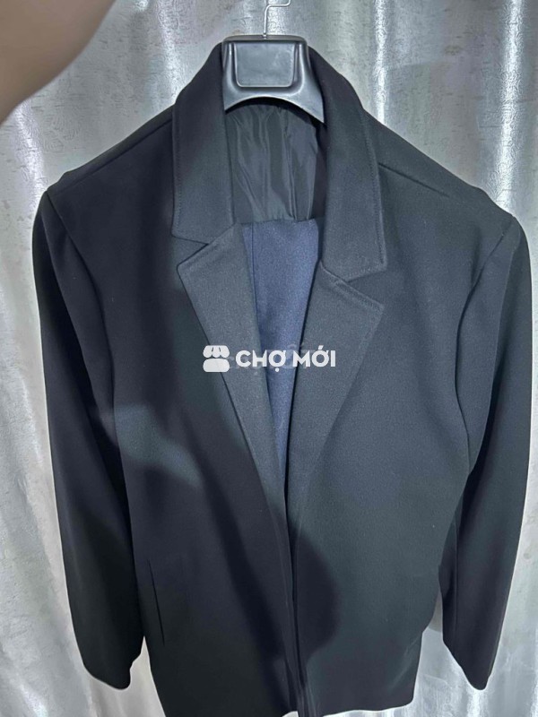 Áo khoác dạ Krik Nam Đen mặc đúng 1 lần