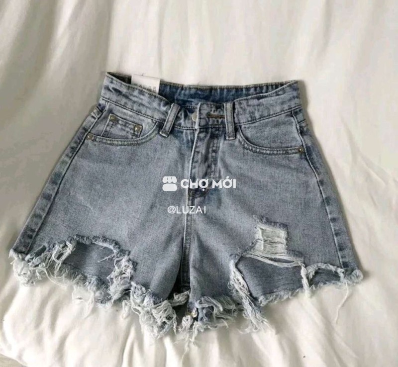 Quần short Jean nữ rách gấu