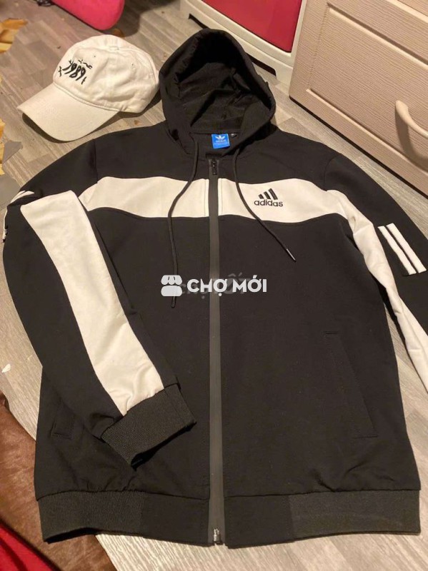 Áo khoác Adidas nam Đen trắng